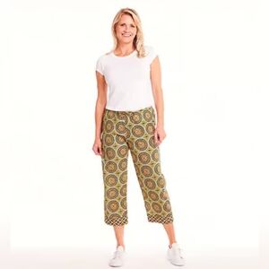 Exclusively for Signals Lounge Capri Pants sz M Floral Straight Leg Pull On